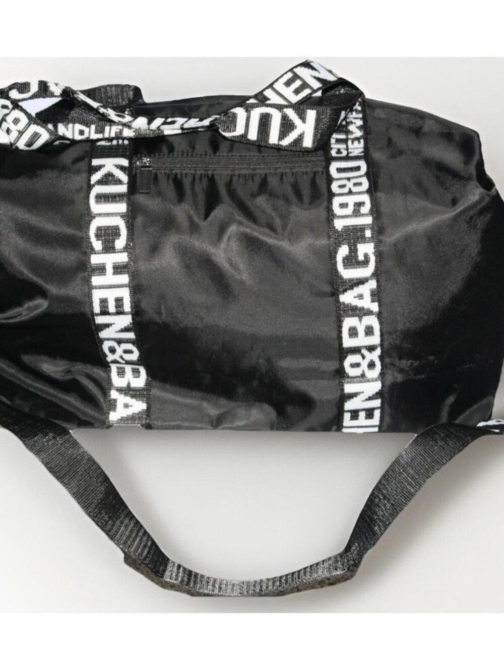 KUCHEN & Bag 1980 Drawstring Duffel Tote Adjustable Strap NWOT Black Brown Logo